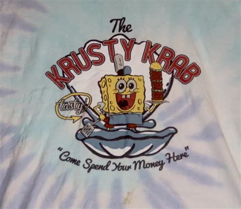 SPONGEBOB THE KRUSTY Krab Spend Your Money Here Tie Dye T Shirt XL