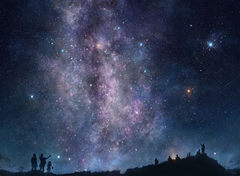 Wallpaper Langit Bima Sakti Nebula Suasana Galaksi Spiral Tengah