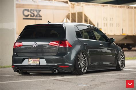 Slammed Beauty: Black VW Golf GTI on Custom Rims — CARiD.com Gallery