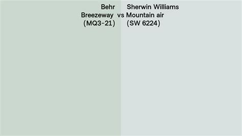 Behr Breezeway Mq Vs Sherwin Williams Mountain Air Sw Side