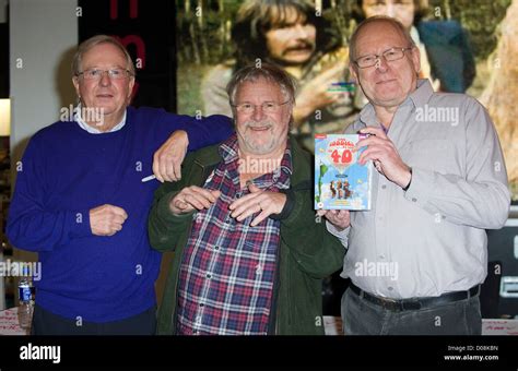 The Goodies L R Tim Brooke Taylor Bill Oddie And Graeme Garden Sign