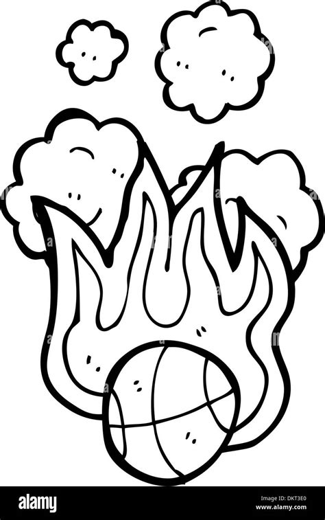 Flaming Basketball Cartoon Stock Vector Image And Art Alamy