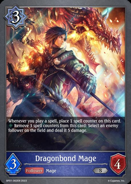 SHADOWVERSE BP01 062 Dragonbond Mage Follower Silver