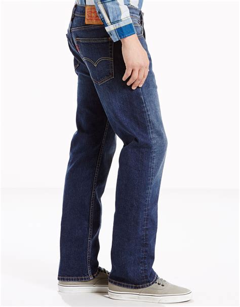 Levis Mens 505 Regular Stretch Mid Rise Regular Fit Straight Leg Jeans Flying Bird