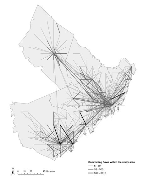 commuting patterns   individuals commuting   study area