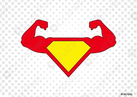 Superhero Icon Strong Man Icon With Halftone Dots Stock Vector