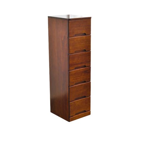 Elegant Vertical Wooden Lingerie Chest Drawer Classic Scandinavian Dresser Natural Finish