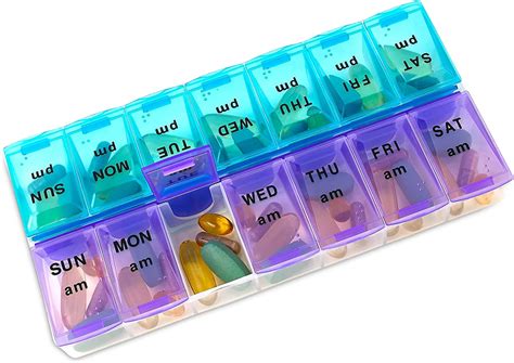 Medca Weekly Pill Planner Organizer 7 Day Ampm Twice Pills Travel Case