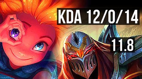 ZOE Vs ZED MID 12 0 14 Legendary 300 Games KR Master V11 8