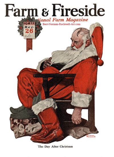 Norman Rockwell Christmas Paintings Santa