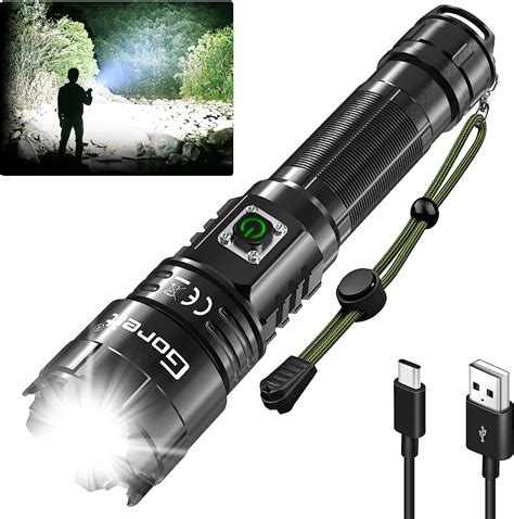 Flashlights High Lumens Rechargeable Goreit Lumen Xhp Led