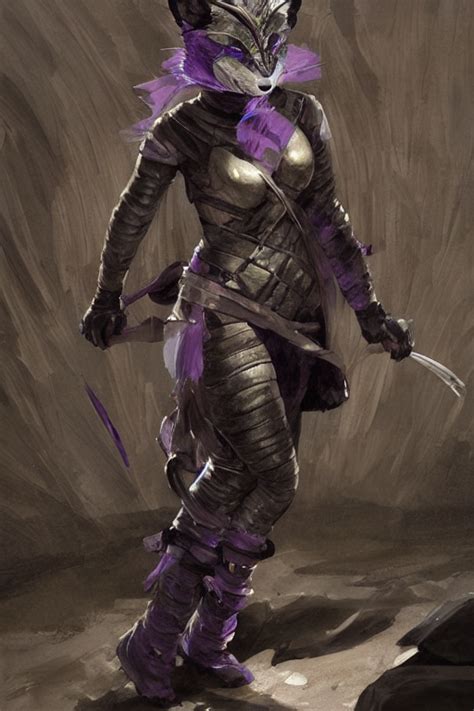 Prompthunt Female Ninja Assassin In Amethyst Japanese Body Armor