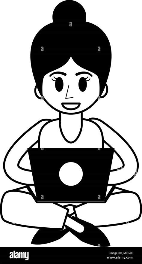 Happy Person Using Laptop Icon Image Stock Vector Image And Art Alamy