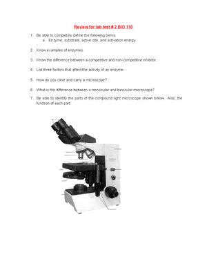 Review Sheet For Lab Test Bio Review Sheet For Lab Test