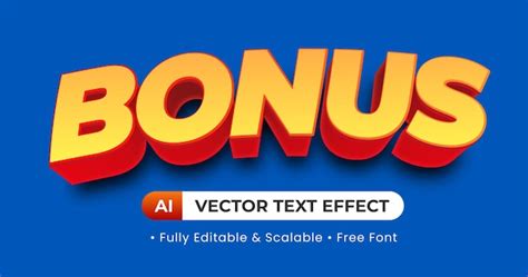 Premium Vector Editable Font Style 3d Bonus Text Effect