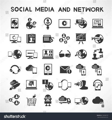 Social Media Network Icons Set Vector Stock Vector Royalty Free