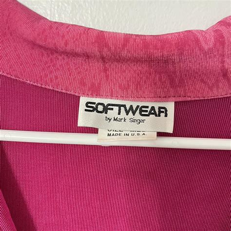 Softwear Hot Pink Button Up Shirt Size M Fits Up To Xl Depop