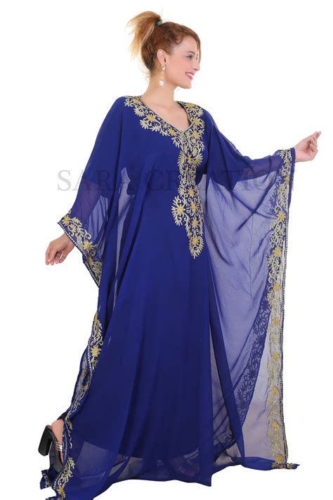 Designer Blue Abaya Islamic Morocco Kaftan Dubai Kaftan Hand Etsy