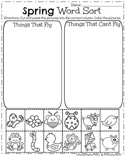 Spring Kindergarten Worksheets Planning Playtime 610