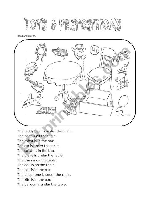 Toys And Prepositions Esl Worksheet By Monika79