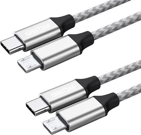 Amazon co jp USB C to Micro USB ケーブル 0 5m 2本USB タイプ C マイクロ USB 編組