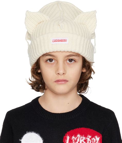 Enfant Bonnet Pais Blanc Cass Appliqu S Oreille Par Charles