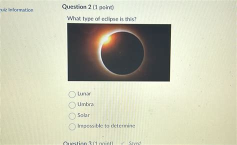 Solved Quiz Information Question Point What Type Of Eclipse Is