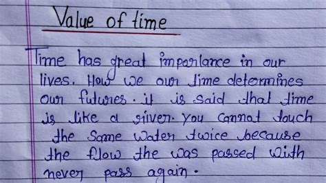 Value Of Time Essay In English Essay On Value Of Time Essay On Time