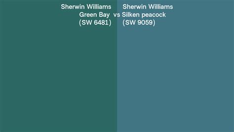 Sherwin Williams Green Bay Vs Silken Peacock Side By Side Comparison