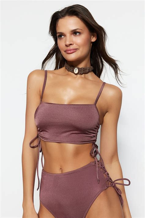 TRENDYOLMİLLA Kahverengi Straplez Tünelli Bikini Üstü TBESS BU OnuAl Fiyat Arşivi