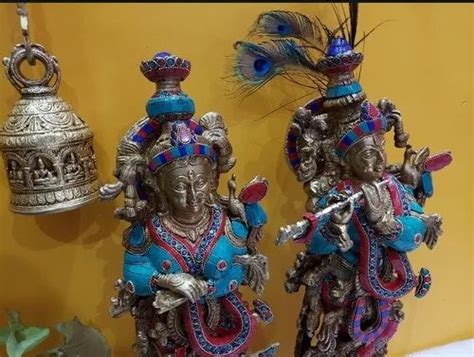 Radha Krishna Statue With Stone Work In Brass At Rs Kg Badi Kothi