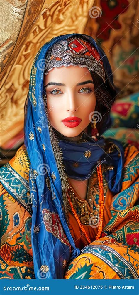 Beautiful Young Moroccan Woman In Traditional Attire Stock Image