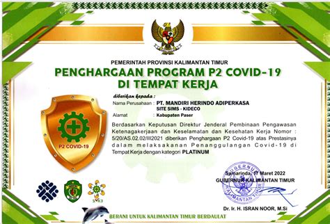 Mandiri Services Awards Certificates