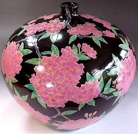 Japanese Ovoid Gilded Hand Painted Porcelain Vase By Master Artist For