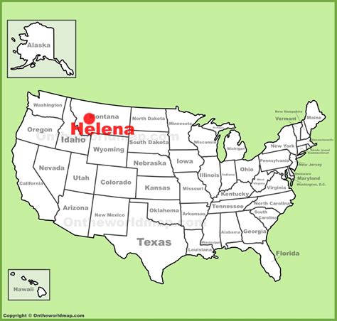 Helena location on the U.S. Map