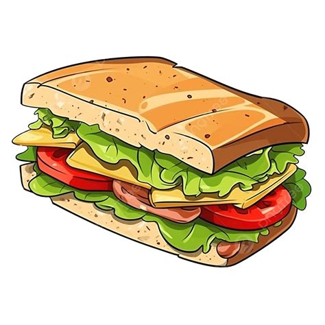 Dibujos Animados De Comida Rápida Sándwich Png Dibujos Emparedado