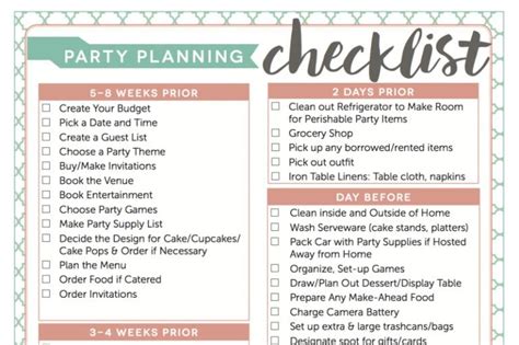 Access My Free Party Planning Checklist Fantabulosity