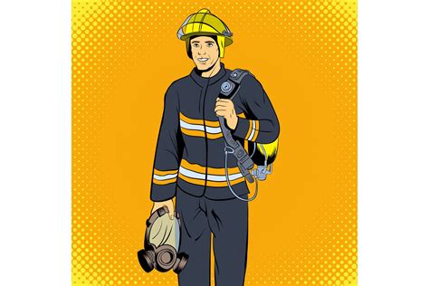 Firefighter Comics Character 552257 Illustrations Design Bundles