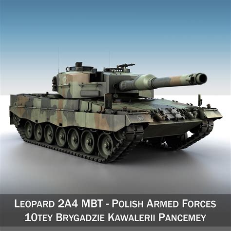 Leopard 2A4 MBT - Polish Army 3D Model by panaristi