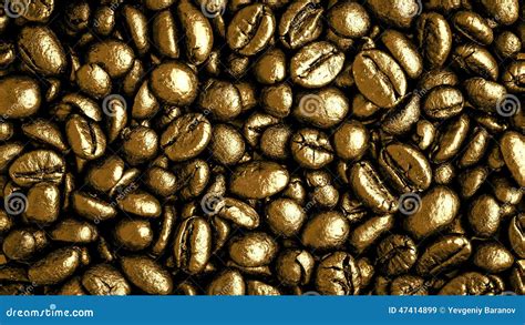 Gold Coffee Beans Stock Image Image Of Textured Ingredient 47414899