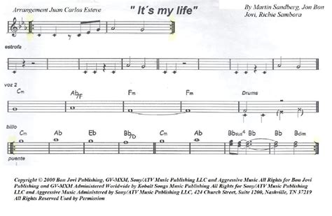 It S My Life Arr Juan Carlos Esteve Gran Coda Sheet Music Bon