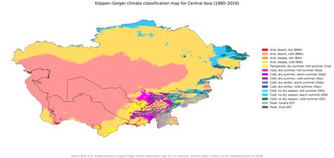 Koppen-Geiger Climate Classification Map - Central Asia : r/MapPorn