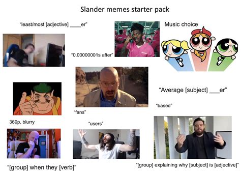 Slander Memes Starter Pack Rstarterpacks Starter Packs Know