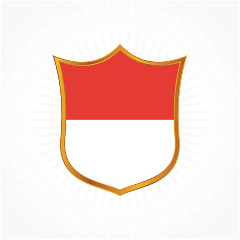 Indonesia Or Monaco Flag Vector With Shield Frame Vector Art At