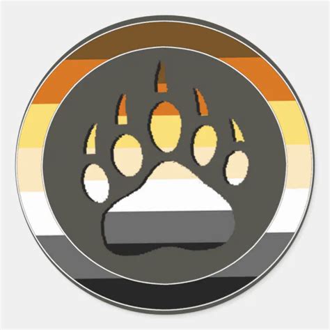 Pegatina Redonda Circle Gay Bears Prige Bandera Bear Paw Zazzle Es
