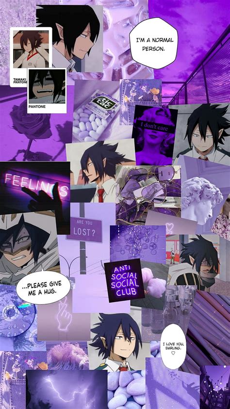 Tamaki Amajiki Aesthetic Anime Big Three Bnha My Hell Akademia Mha Purple Hd Phone