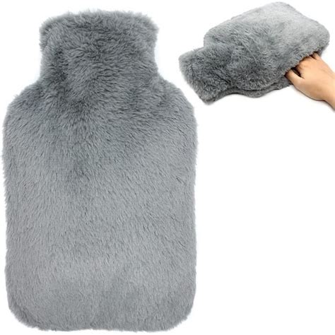 Bouillotte Eau Chaude L Avec Housse Douce Peluche Amovible Et Lavable