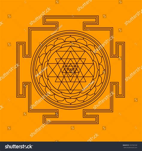 Vector Shri Yantra Royalty Free Stock Vector 333783749