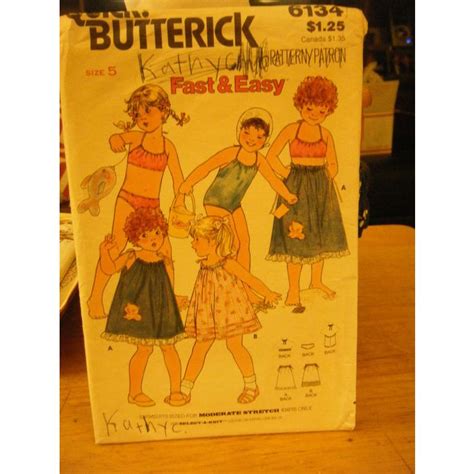 Butterick Girl S Cover Up Swimsuit Bikini Pattern Size Chest On EBid United