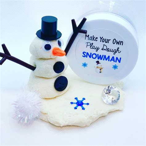 Build A Snowman Party Favor Winter Play Dough Sensory Kit Etsy